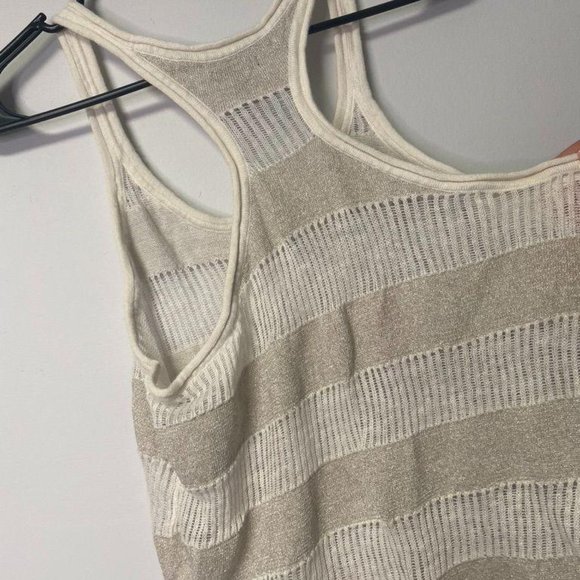 Express White and Tan Striped Tank Top - Picture 2 of 4